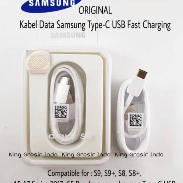 Kabel Data Usb Samsung Fast Charging Original 100% Type C S8 S9 A8 Plus S10 Note8 Note9 C9 Pro Cable