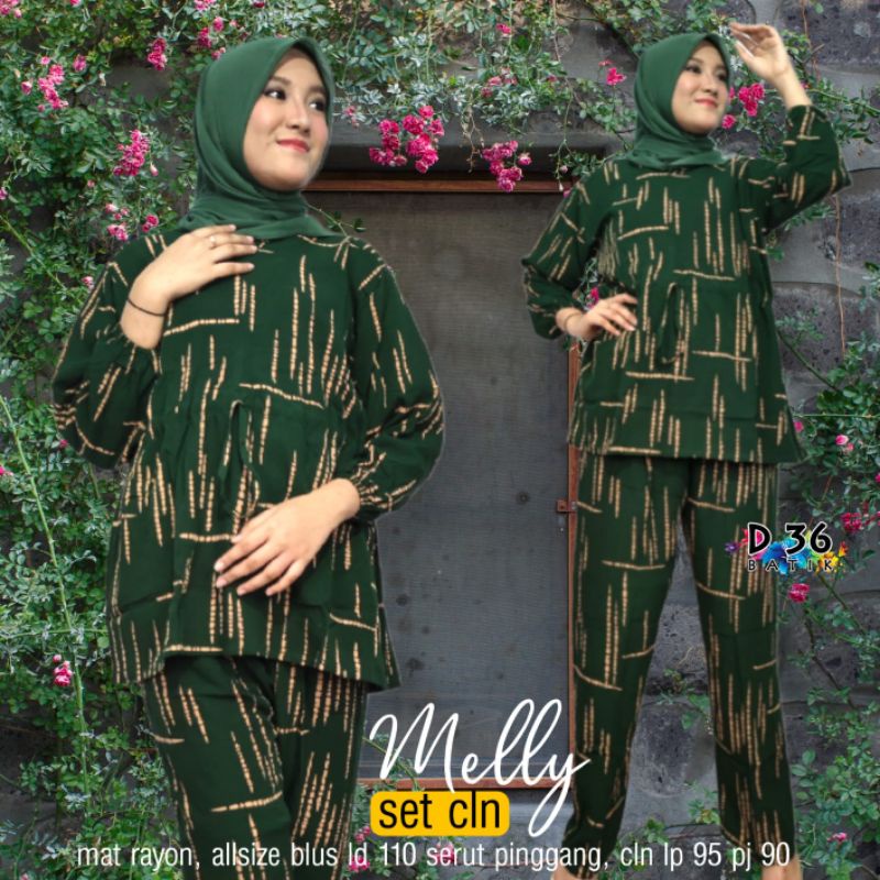 Melly Set  - Rayon Premium - Busui - One Set - Baju Kantor - Ori by Naura