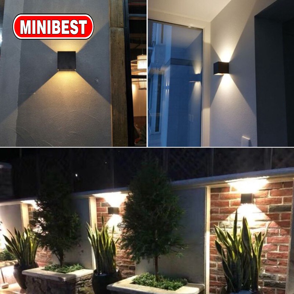 MB LAMPU OUTDOOR MODERN / LAMPU DINDING LED MINIMALIS / LAMPU DINDING 2 ARAH PERSEGI OUTDOOR