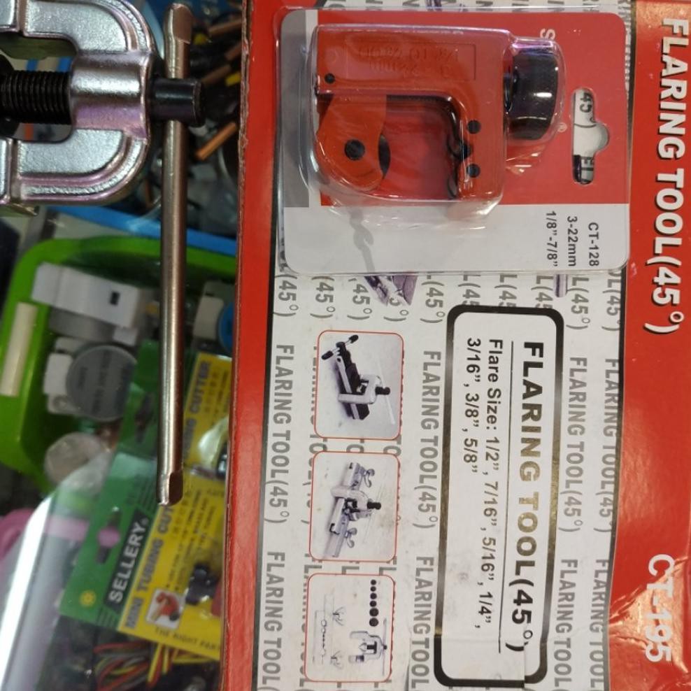 FLARING TOOL AC CT195 PLUS CUTTER MINI CT128 SET PEMOTONG PIPA DAN FLARING PIPA AC FLARING SINGLE
