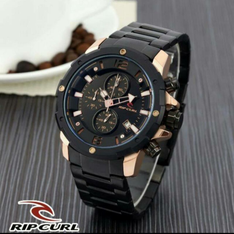 Jam Tangan Pria Ripcurl 9166 Super Premium Crono Tanggal Aktif - Free Box Batre Cadangan Original