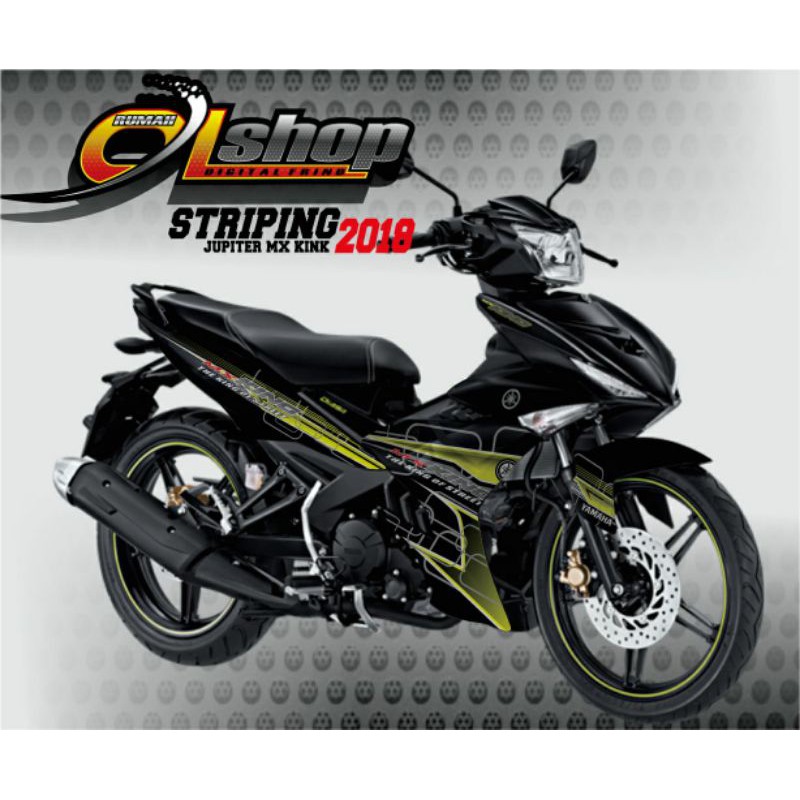 Striping Jupiter MX king 2018 hitam lis kuning variasi sticker
