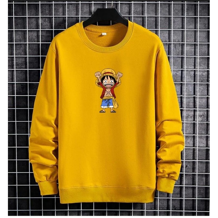 KAOS PRIA ( LUFFY ) BAJU DISTRO PRIA LENGAN PANJANG MODEL TERBARU