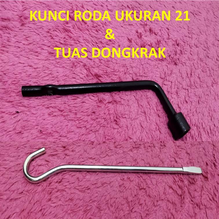 PAKET KUNCI RODA 21 MM &amp; TUAS PEMUTAR DONGKAK