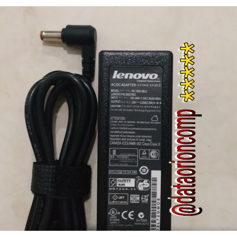 Adaptor charger lenovo 20V 3.25A DC 5.5*2.5 mm for Lenovo G480 G460 G470 B470 Z570