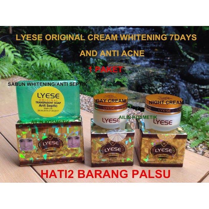 CREAM LYESE   LYESSE ORIGINAL DAY NIGHT DAN SABUN  1PAKET