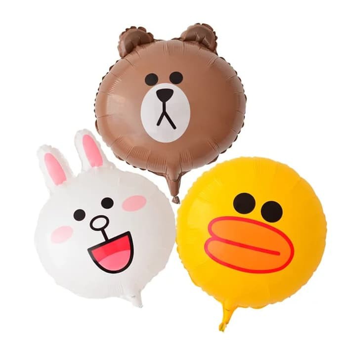 Balon foil line sally / brown / cony ( 30cm )