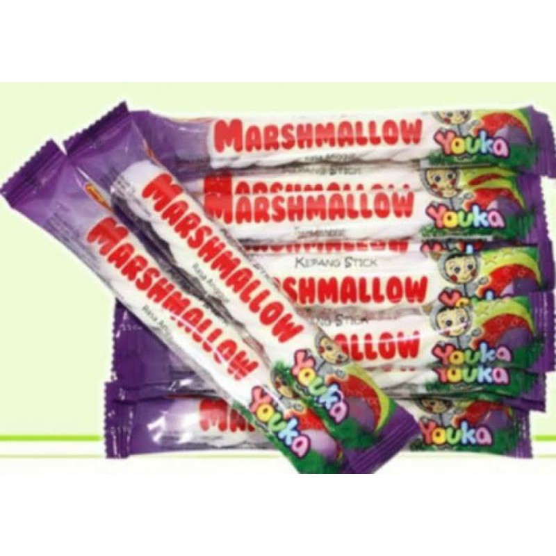 Marsmallow Kepang Stick Warna Warni Rainbow Bravoo isi 20 pcs