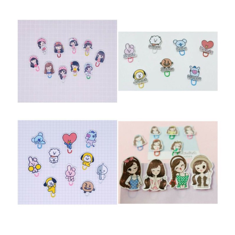 

Paper Clip Set Mini Metal Warna Karakter Cute Girl Lucu Unik Simple Praktis Serbaguna