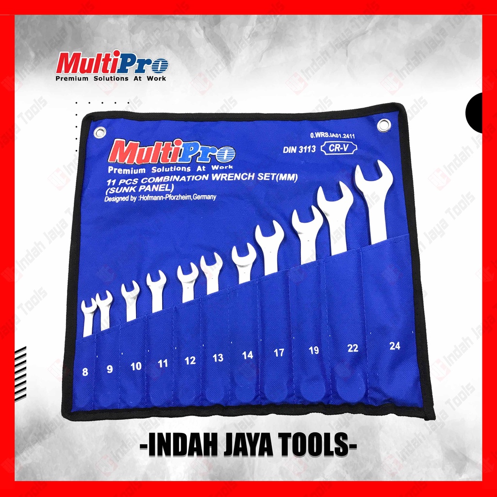 MULTIPRO Kunci RING PAS SET 11 Pcs - Combination Wrench Set Sunk Panel