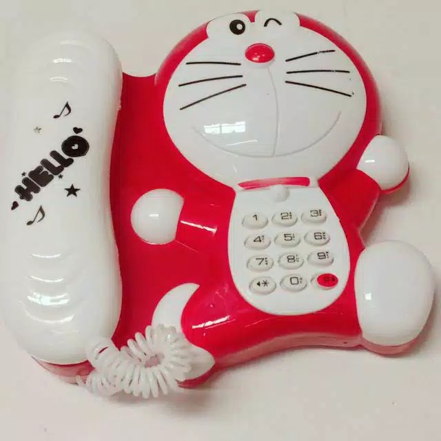 Mainan Telepon Doraemon &amp; Hellokitty Lucu Lampu dan Musik