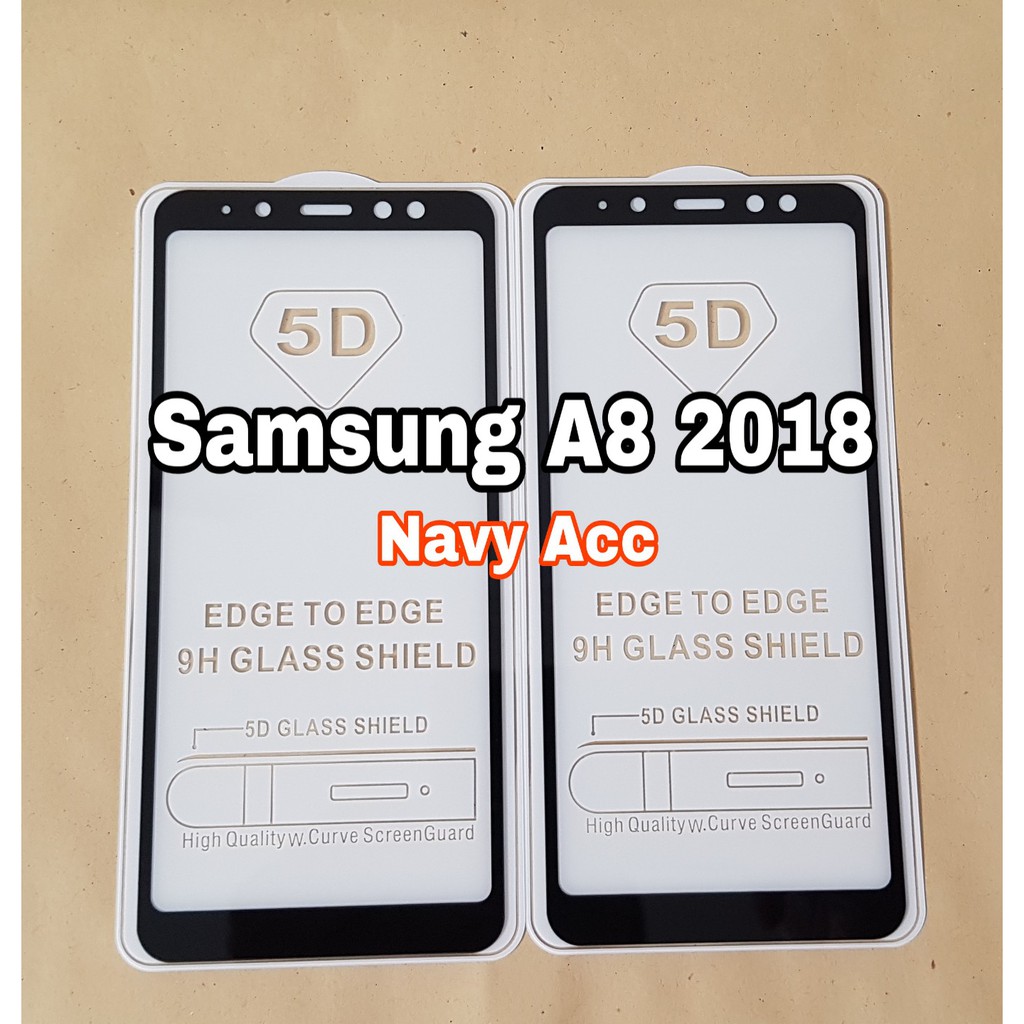 Tempered Glass Full Cover 5D Samsung A8 - Tempered A8 2018