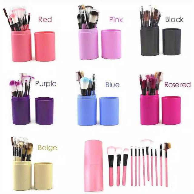 BRUSH TABUNG KUAS MAKE UP ISI 12