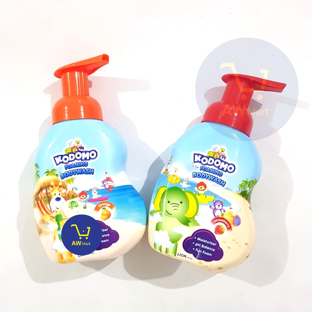 KODOMO FOAMING BODY WASH BOTOL PUMP 250 ML - KODOMO - MOISTURIZER, PH BALANCE, FUN FOAM - STRAWBERRY &amp; ORANGE