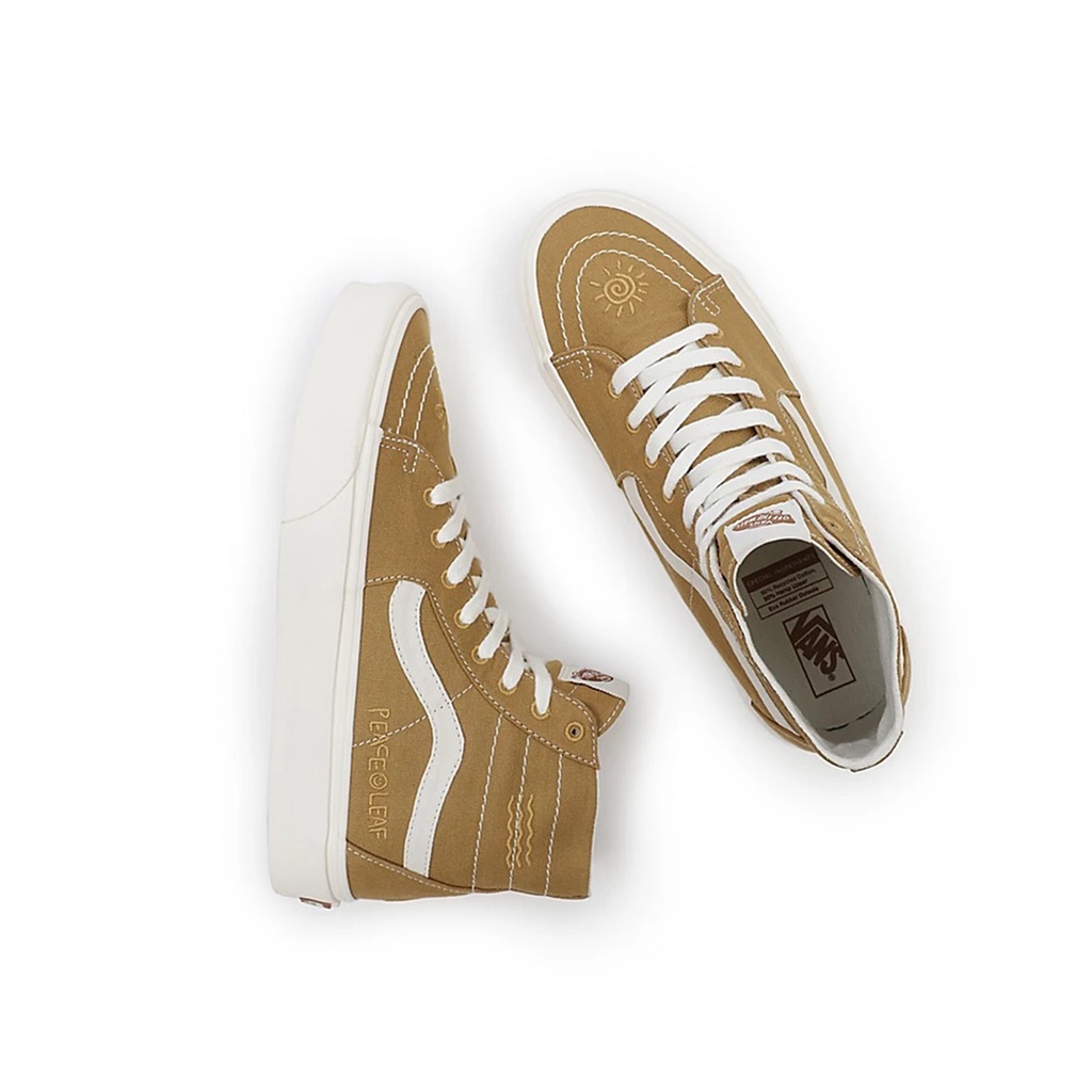 SEPATU VANS OFF THE WALL | SK8 HI TAPERED  ECO THEORY MUSTARD GOLD TRUE WHITE