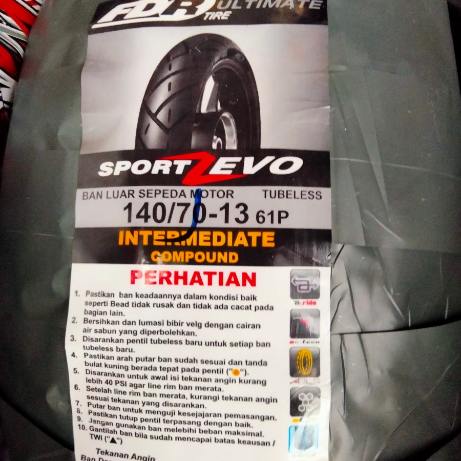 Ban FDR 140/70-13 SPORT ZEVO BAN BELAKANG NMAX TUBELESS