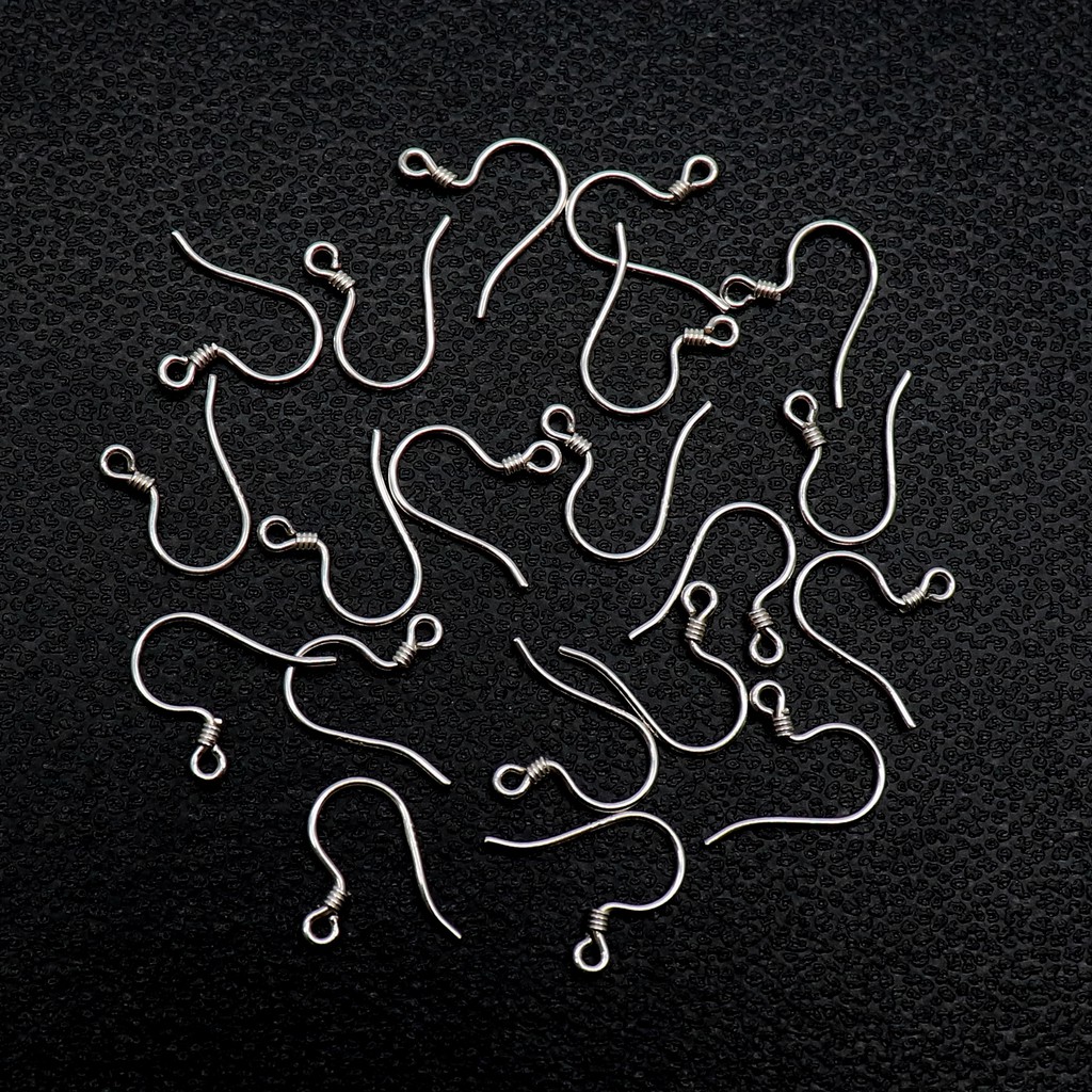 Bahan Perak 925 Hook Anting | Hook Anting Perak Asli | Bahan Aksesoris Anting | Kait Anting Silver