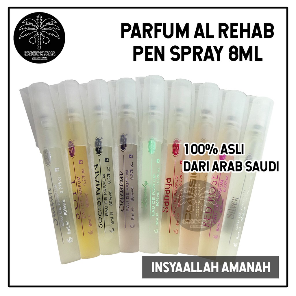 AL REHAB PEN SPRAY 8ML Pulpen Mainan Miniatur Parfum Minyak Wangi Khas Arab Saudi Timur Tengah Halal