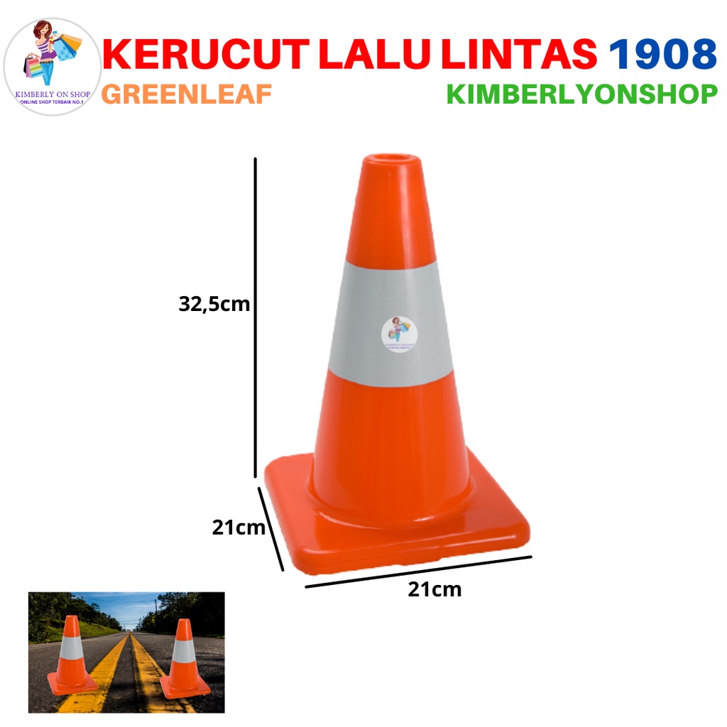 Safety Traffic Cone / Kerucut Lalu Lintas Sign Cone 1908 Green Leaf