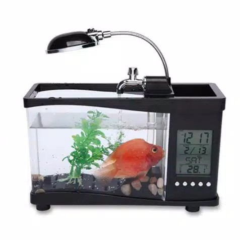 PH.Medan Aquarium Dengan Desk Lamp dan Digital Display