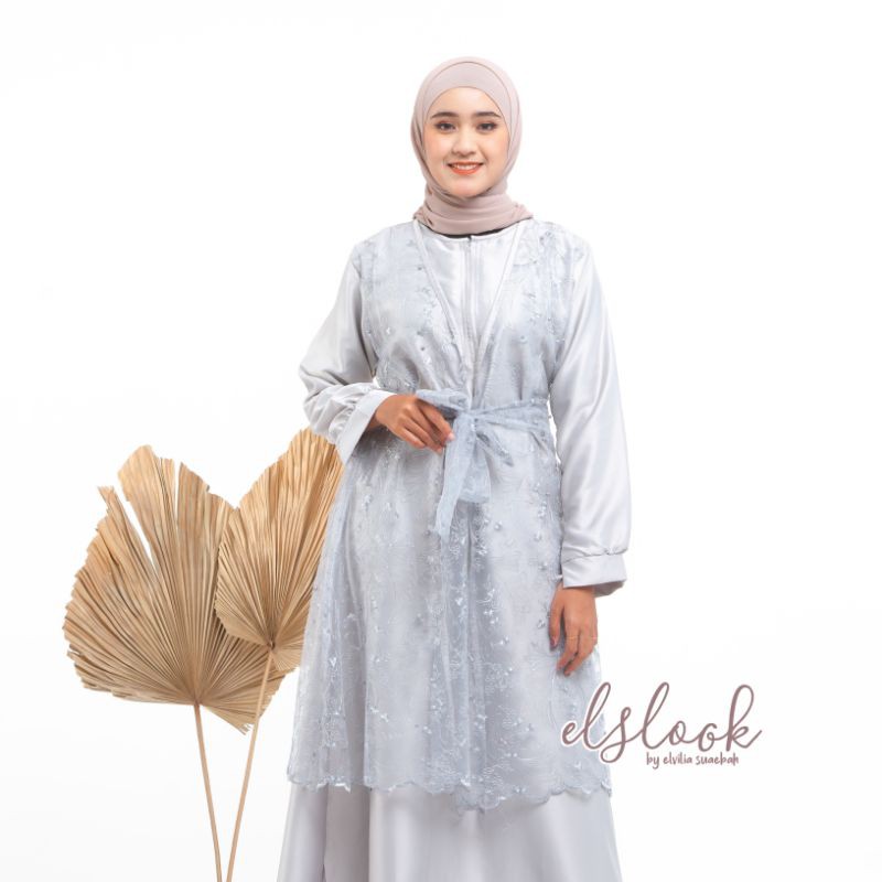 Aluna dress by elslook dress tile brokat outer vest brokat outfit kondangan busui friendly