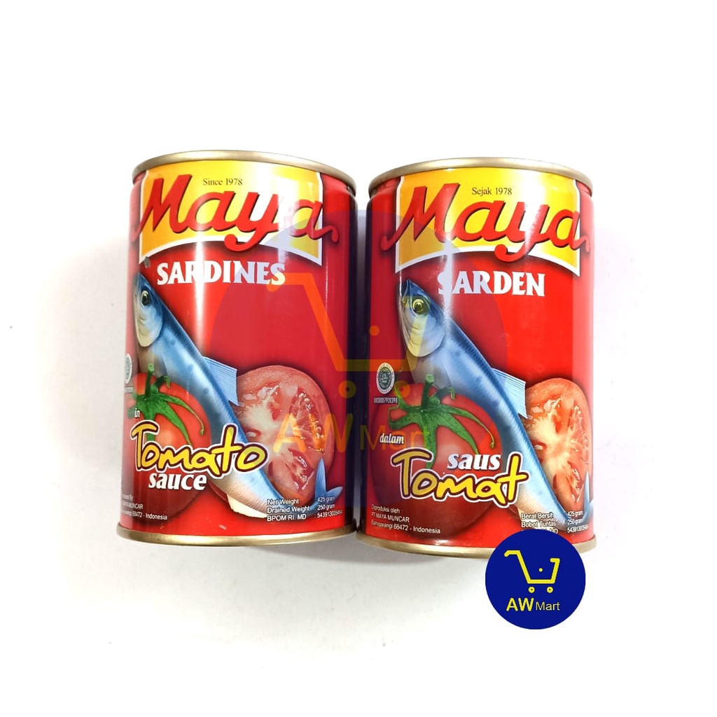 MAYA SARDINES KALENG TOMAT - 425GRAM - SARDEN MAYA KECIL 425GR - TIDAK PEDAS