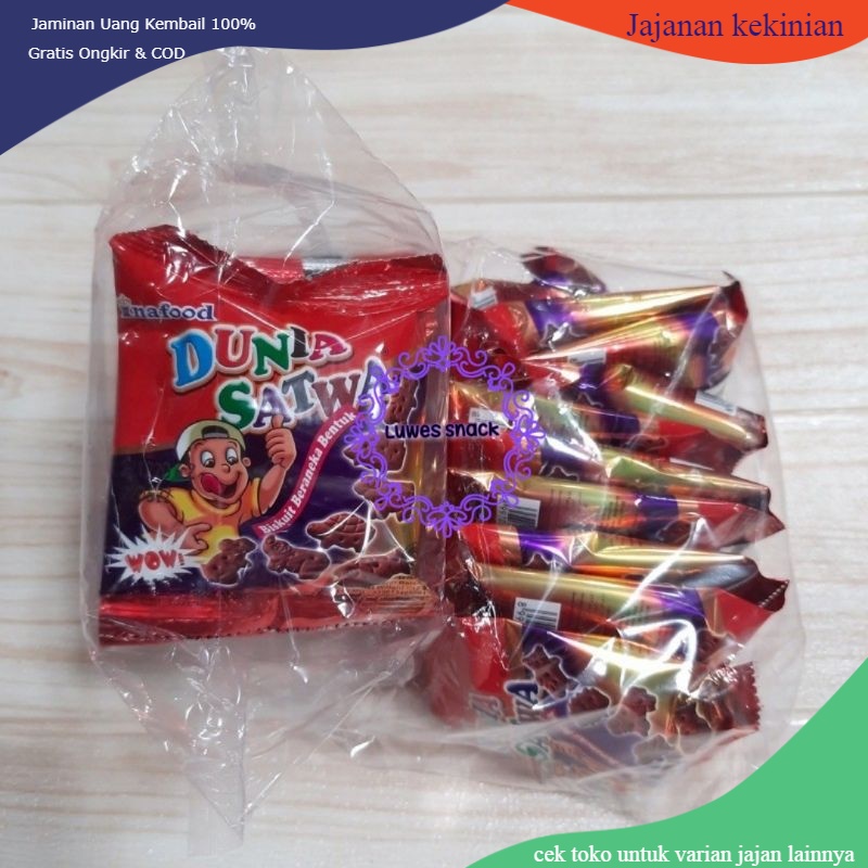 

Inafood-Dunia Satwa isi 10pcs-snack jadul-jajan anak jadu-ciki jadull-jajan tempo dulu-makanan jadul