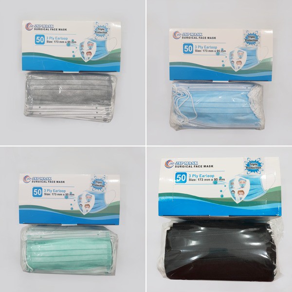 JSP Masker Earloop Masker 4 ply / 3 ply Surgical Kemenkes Medis isi 50