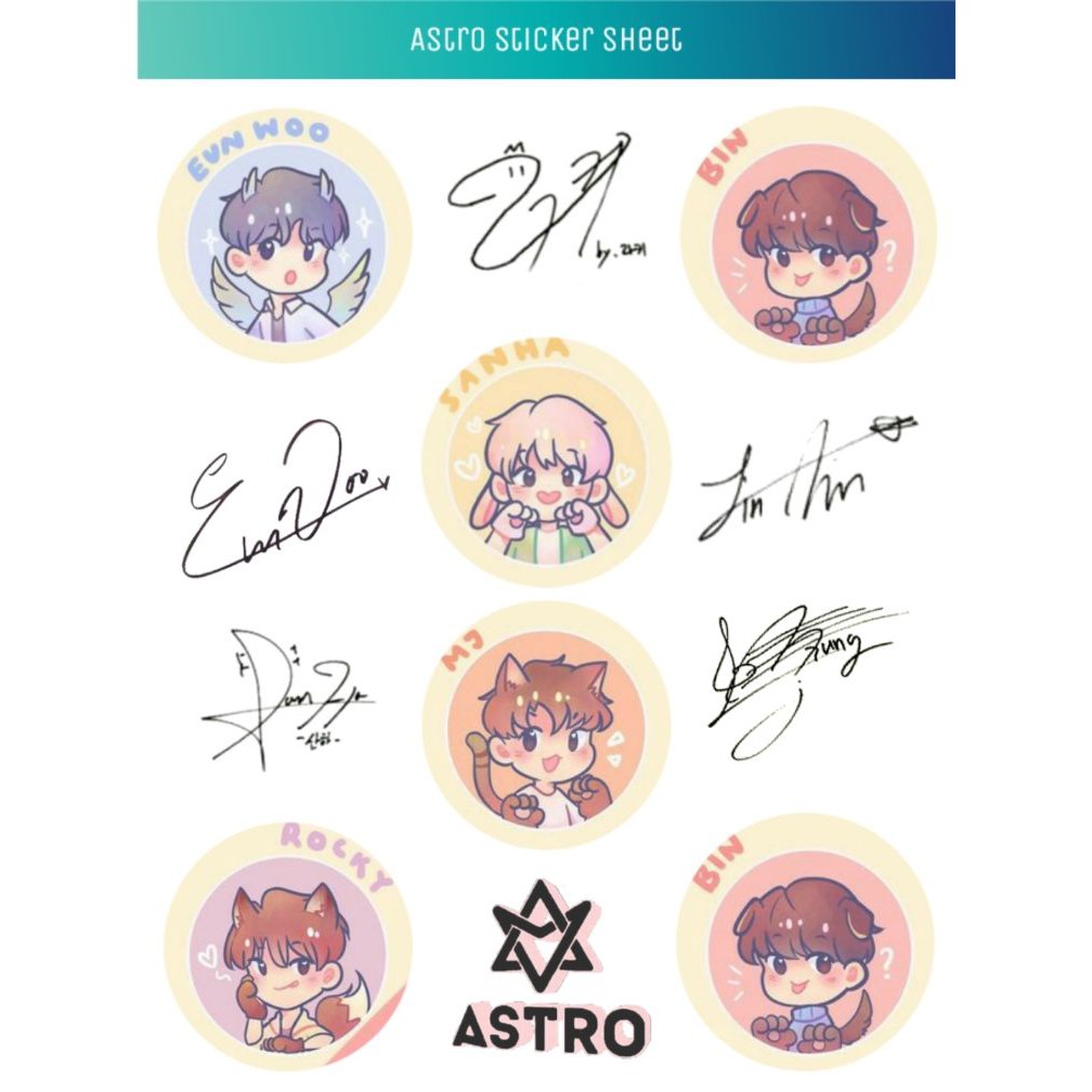 Sticker Astro Murah Cha Eun Wo L Cutting Sticker Kpop Murah Shopee Indonesia