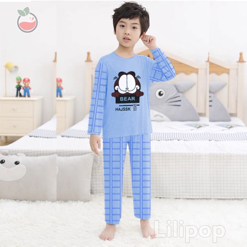 Baju Tidur Anak PP Perempuan dan Laki Usia 1 - 7 Tahun Stelan Celana Panjang