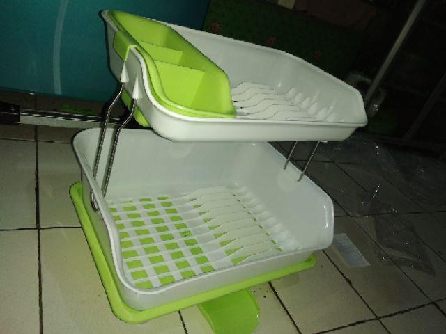🍭🍭🍭 Rak Piring & Gelas 2 Tingkat Rak Pengering Size 44x32x36 Cm / Double Dish Storage Rack