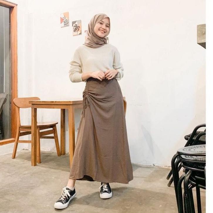 (TERLARIS) Rok Serut Crinkle / Rok Serut Panjang / Rok Crinkle Airflow