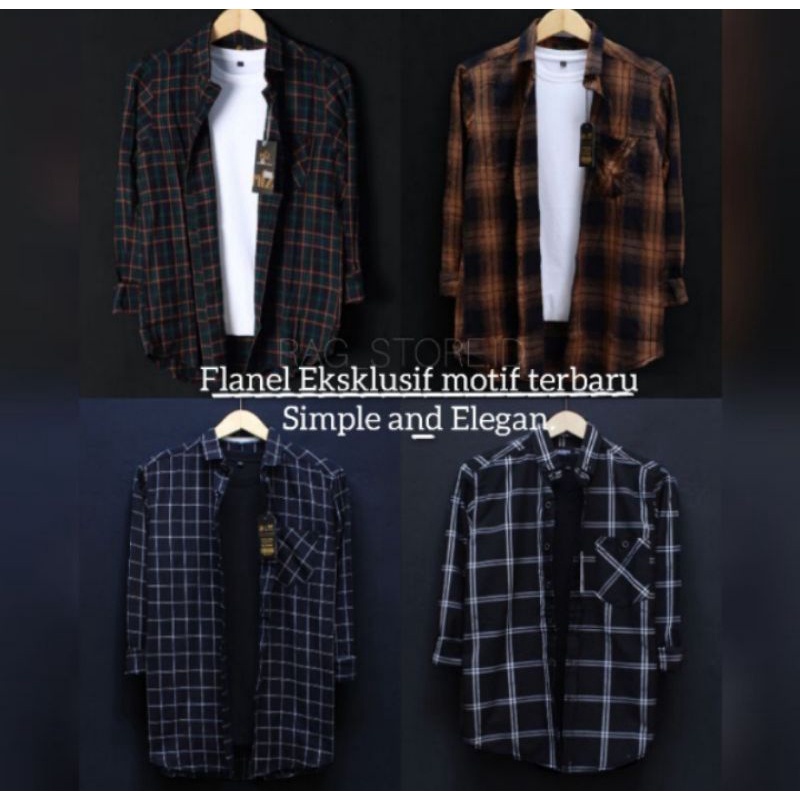 Kemeja Flanel Pria Kualitas Premium Lengan Panjang Unisex Exklusif 2023 (Murah) Fashion Pria