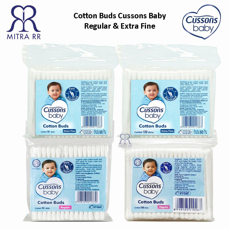 Cussons Baby Cotton Buds 50 100 Sticks / Cussons Cotton Bud / Extra Fine &amp; Regular – Korek Kuping Cu