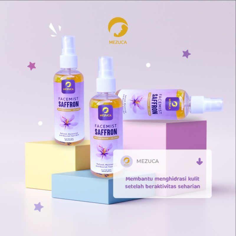 Facemist Safron BPOM - Facemist Saffron Original dari Mezuca Untuk Menghilangkan Jerawat