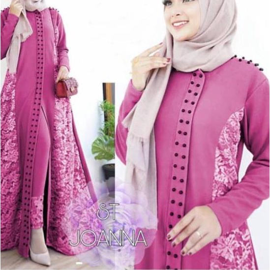 SALE✅ST JOANNA STELAN GAMIS BRUKAT KEKINIAN GAMIS MURAH MUTIARA FASHION MUSLIM CANTIK ST MENZEL|KD6