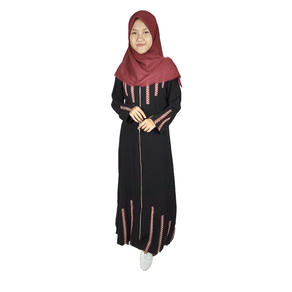 Gamis Hitam Rest Pita - Perlengkapan Umroh Wanita