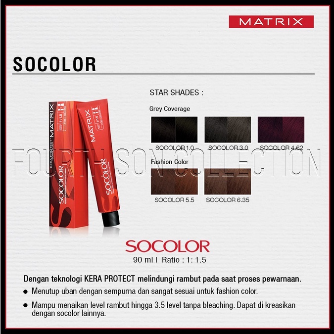 ❤ jselectiv ❤ MATRIX SOCOLOR Hair Color Cream | Pewarna Rambut MATRIX 1.0 2.0 3.0 4.0 4.35 4.62 5.0 5.1 5.5 5.6 6.35 6.5 6.6 6.62 6.64 6.68 7.1 7.3 7.5 7.64 8.35 8.4 12.0 12.1 12.35 12.4 12.5