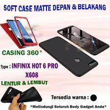 Casing Soft Case 360 2in1 Vivo V15 Pro / Infinix X571 / Infinix Note 4 Pro / Vivo V9 / Vivo Y85 Kasing Baby Skin Silikon Kesing Case Cilicone Softcase FullBody Depan Belakang Warna - Hitam