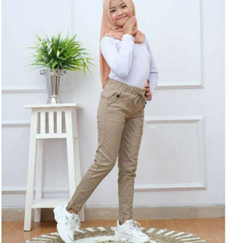 Celana Anak Baggy Pants Twill Combed / Baggy Pants anak perempuan 7-12 tahun / Celana baggy pants Anak Tanggung