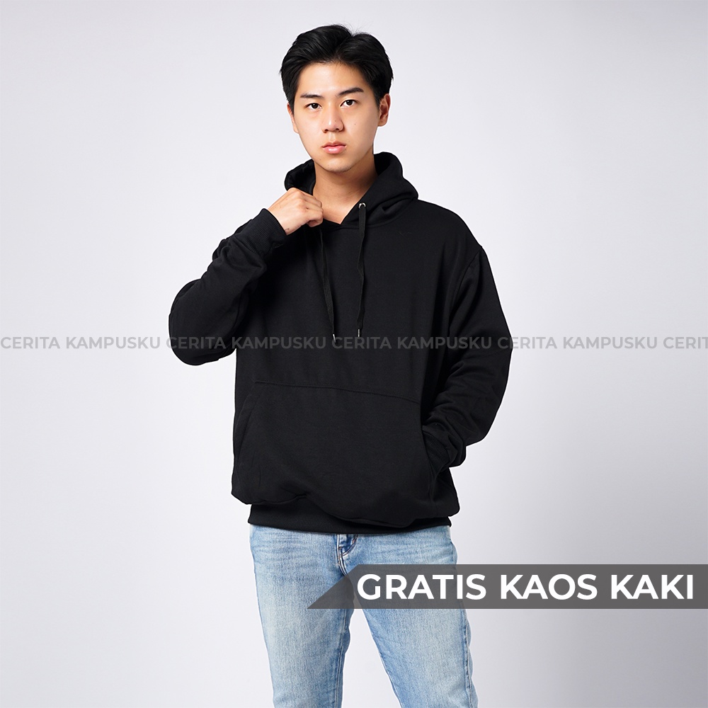 CERITA KAMPUSKU Hoodie Jumper Black Polos M - XXL Unisex Pria Wanita