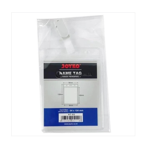 

Joyko ID Card Name Tag Holder Jepit Potrait 84 X 104mm Transparant NT-63