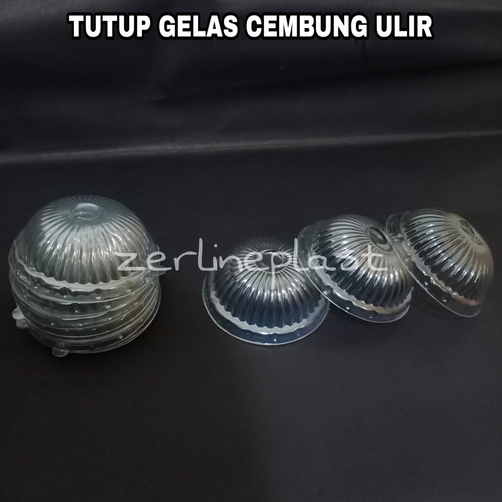Tutup Gelas Plastik Cembung Ulir SUKAWA Bening