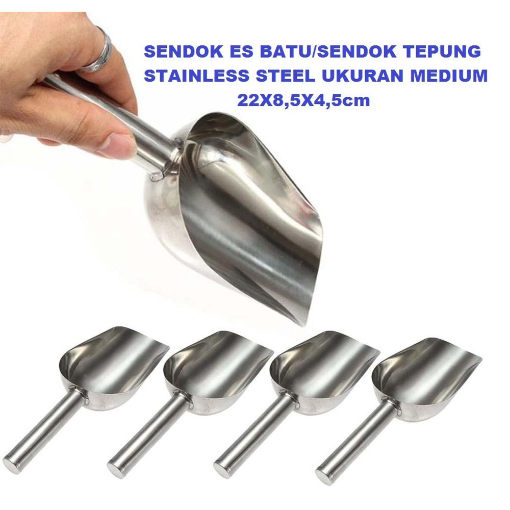 IKILOSHOP Sendok Es batu Tepung Stainlees Steel Ukuran Medium