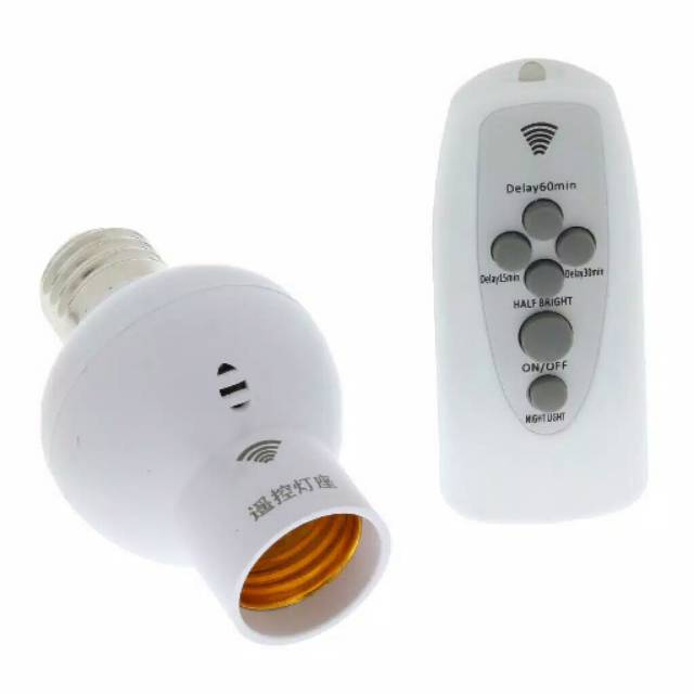 Fitting  bulat Lampu Bohlam E27 dengan Remote Control Wireless