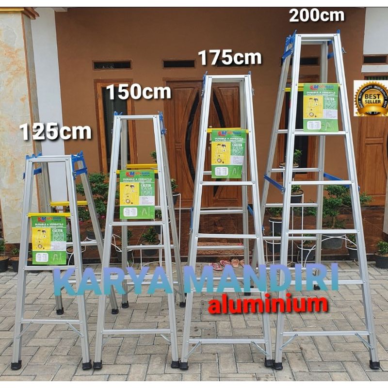 Tangga Lipat Aluminium super jumbo 350kg - Ukuran 1 M / 1,25 M / 1,5 M / 1,75 M / 2 M / 2,5 M