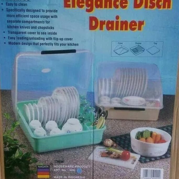 Rak Piring Nampan Plus Tutup Nagata/Dish Drainer