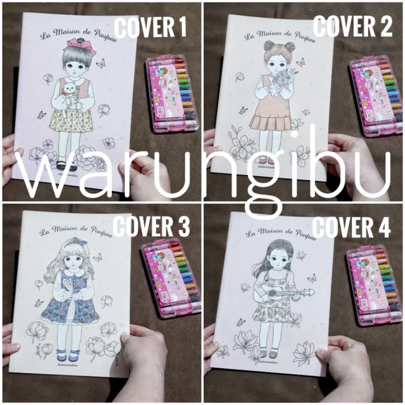

Jumbo Doll Colouring Book Bundle Paket Buku Mewarnai Boneka Lucu Set Crayon
