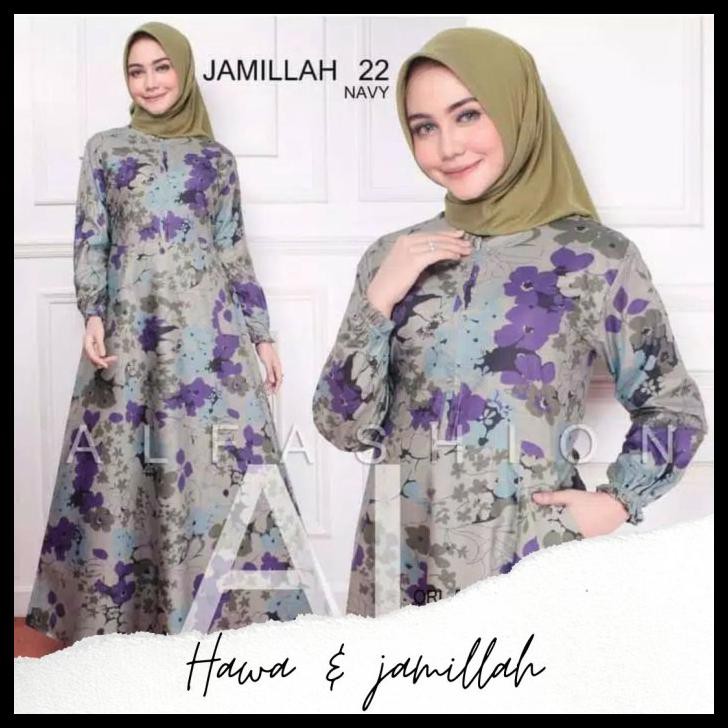 Baju Gamis Wanita-Baju Gamis Murah - Baju Gamis Hawa (Dapat Baju Aja) - Hawa Navy