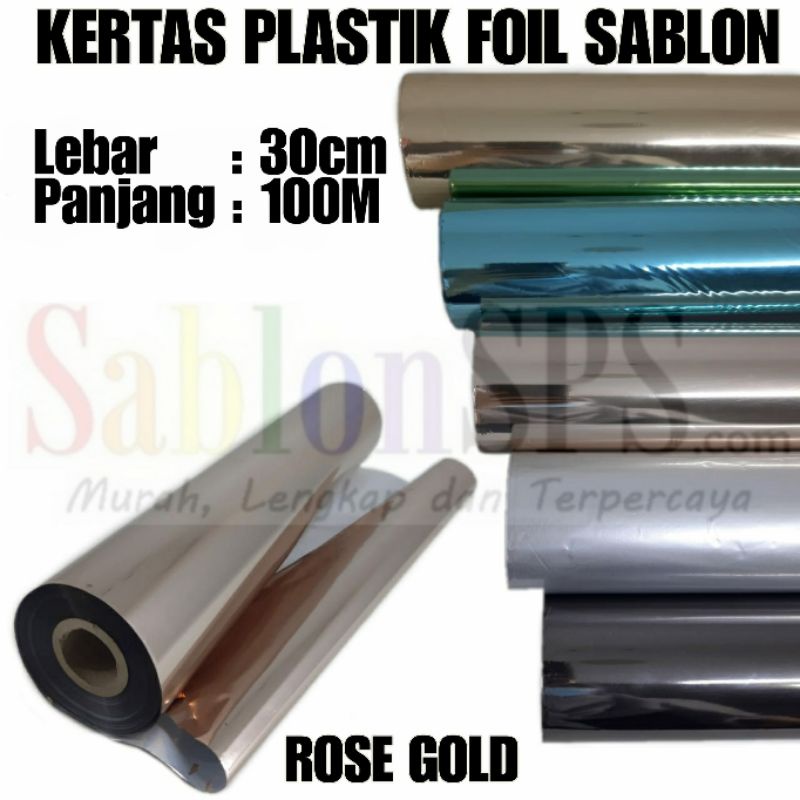 KERTAS PLASTIK FOIL SABLON ROSE GOLD